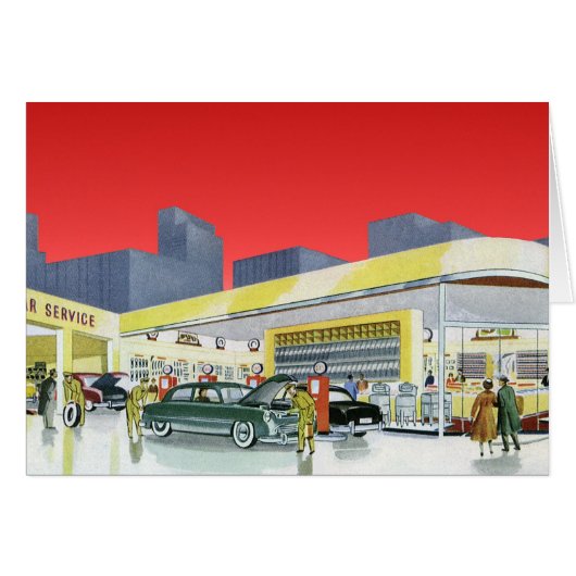 Klassieke Auto Mechanica Complete Autogarage (Voorkant Horizontaal)