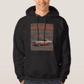 Klassieke auto met abstract woestijnlandschap hoodie (Voorkant)