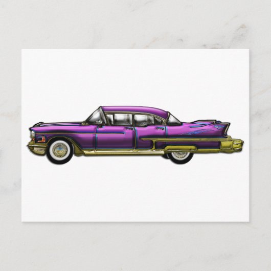 Klassieke Auto met Finnen Briefkaart (Voorkant)