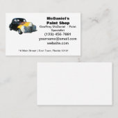 Klassieke auto met geel rood vlammen Visitekaartje (Voorkant / Achterkant)