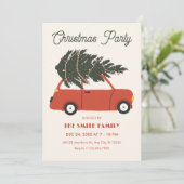 Klassieke auto met kerstboom kaart (Staand voorkant)