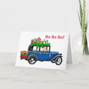 Klassieke auto met Kerstman Kerstmis Kaart