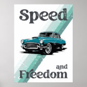 Klassieke auto met typografie. poster (Voorkant)