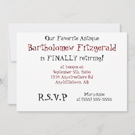 Klassieke auto met uitnodiging tot uittreding uit (Achterkant)