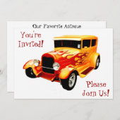 Klassieke auto met uitnodiging tot uittreding uit (Voorkant / Achterkant)