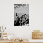 Klassieke Auto Mode Print Vrouw in Bikini, Hoogwaa (Keuken)