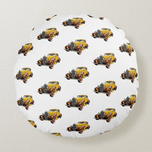 Klassieke Auto Moderne Cool Rond Kussen (Voorkant)