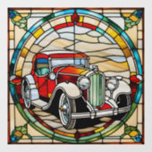 Klassieke Auto Nep Gebrandschilderd Glas Raamsticker (Vel)
