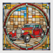 Klassieke Auto Nep Gebrandschilderd Glas Raamsticker (Vel)