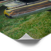 Klassieke auto op zonsondergang poster (Hoek)