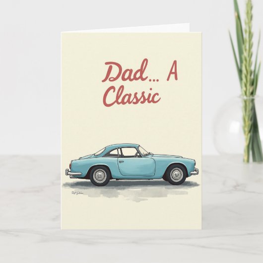 Klassieke Auto Papa Dag Kaart (Voorkant)