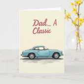 Klassieke Auto Papa Dag Kaart (Gele Bloem)