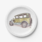 Klassieke auto papieren bordje (Voorkant)
