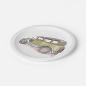 Klassieke auto papieren bordje (Gekanteld)