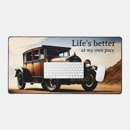 klassieke auto pensionering bureaumat (Keyboard & Muis)