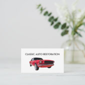 Klassieke Auto Restauratie Visitekaartje (Staand voorkant)