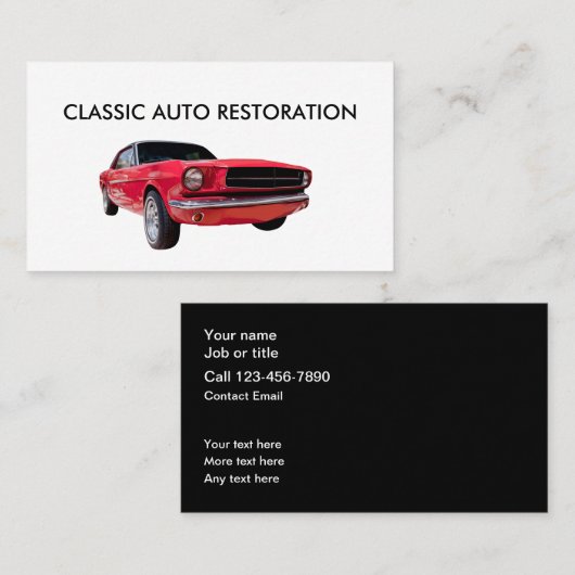 Klassieke Auto Restauratie Visitekaartje (Voorkant / Achterkant)