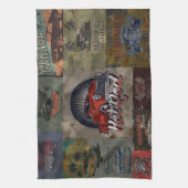 Klassieke auto retro design keukenhanddoek (Verticaal)