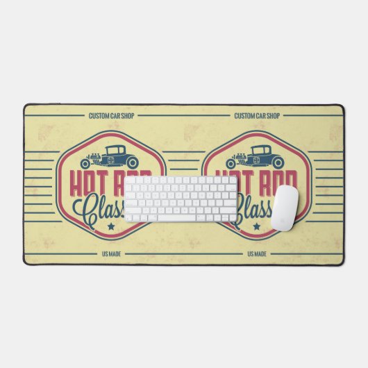 Klassieke Auto Retro Label Guy Cave Bureaumat (Keyboard & Muis)