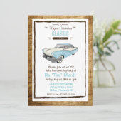 Klassieke auto Retro Pensioen Uitnodiging (Staand voorkant)