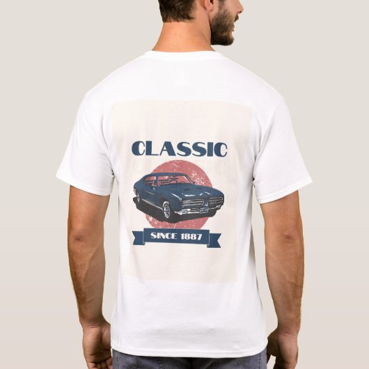 Klassieke auto Retro stijl T-shirt (Achterkant)