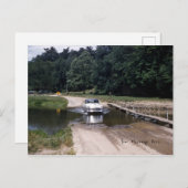 Klassieke auto rijden door het water in een park briefkaart (Voorkant / Achterkant)