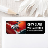 KLASSIEKE AUTO RODE VINNEN RETOURADRES LABELS (Insitu)