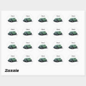 Klassieke auto ronde sticker (Vel)