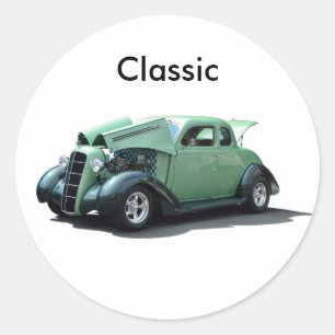 Klassieke auto ronde sticker