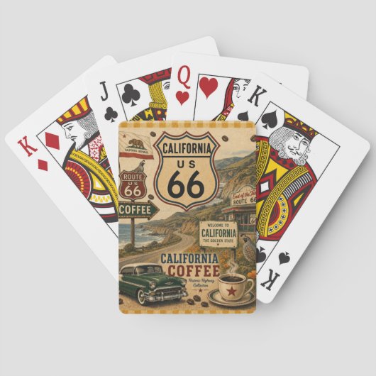 Klassieke Auto Route 66 Spelavond Pokerkaarten (Achterkant)