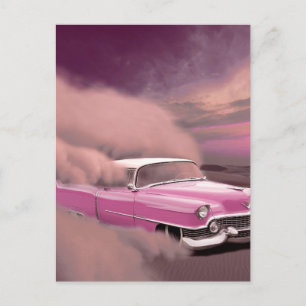 KLASSIEKE AUTO ROZE ANSICHTKAARTEN BRIEFKAART