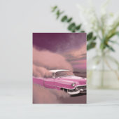 KLASSIEKE AUTO ROZE ANSICHTKAARTEN BRIEFKAART (Staand voorkant)