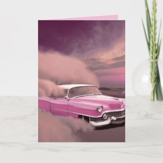 KLASSIEKE AUTO ROZE CADDY KAARTEN (Voorkant)