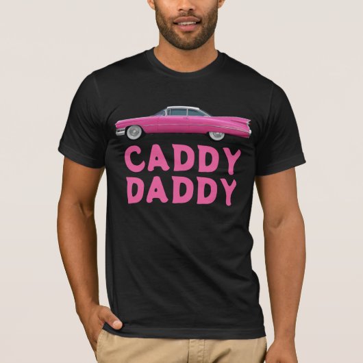 KLASSIEKE AUTO ROZE CADDY PAPA T-SHIRT (Voorkant)