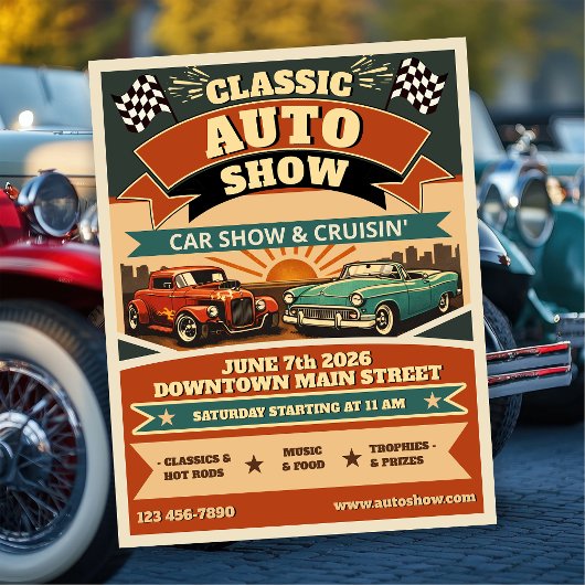 Klassieke Auto Show Flyer