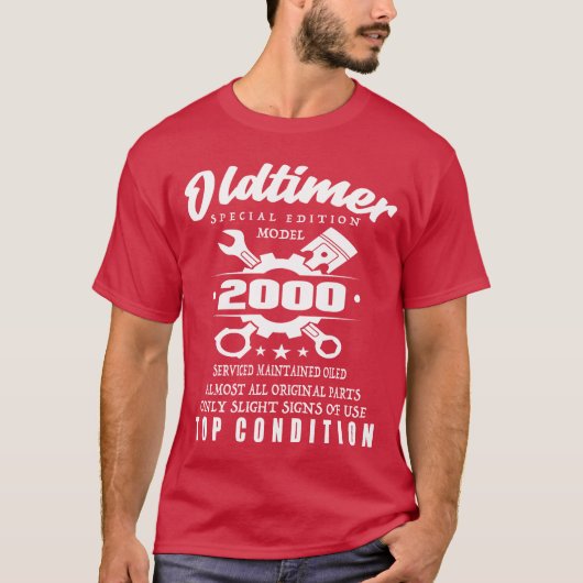 Klassieke Auto Speciale Editie Model 2000 Verjaard T-shirt (Voorkant)