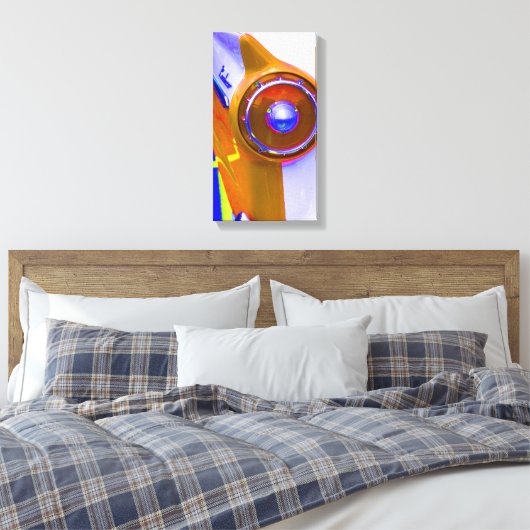 Klassieke auto staart licht pop kunst canvas afdruk (Insitu (Slaapkamer))