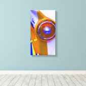 Klassieke auto staart licht pop kunst canvas afdruk (Insitu (Houten vloer))