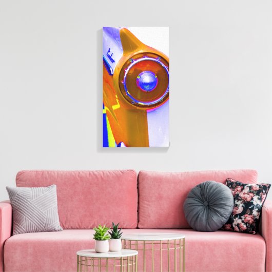 Klassieke auto staart licht pop kunst canvas afdruk (Insitu (Woonkamer))
