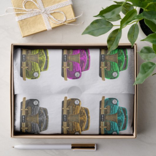  klassieke auto tissuepapier (Geschenk)