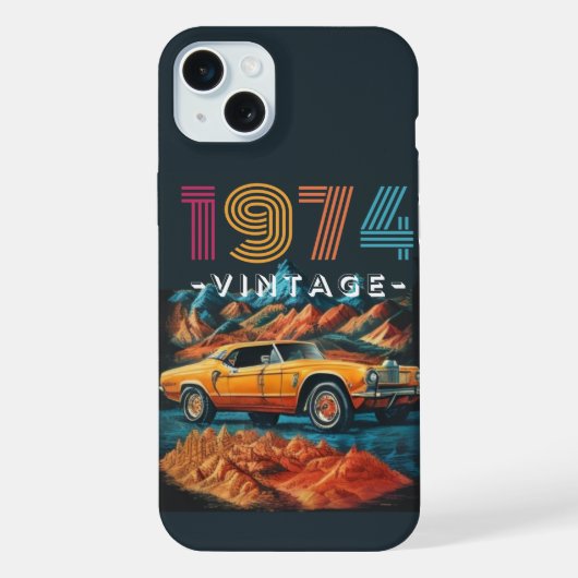 Klassieke auto uit 1974 iPhone hoesje (Achterkant)