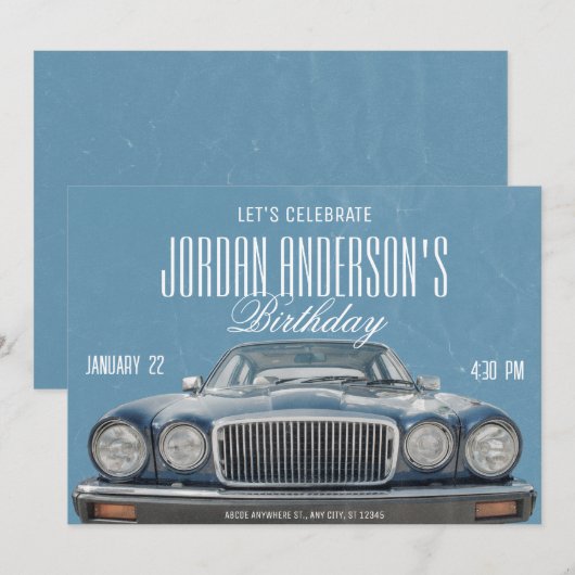 Klassieke auto uitnodiging (Voorkant / Achterkant)