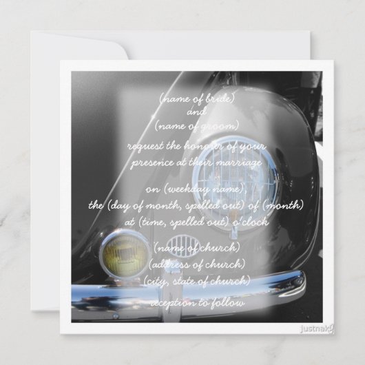 klassieke auto v Uitnodiging (Voorkant)