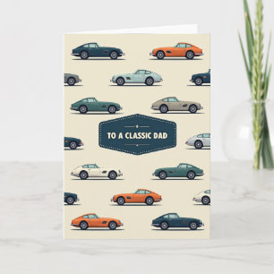 Klassieke Auto Vaderdag Kunstkaart Kaart