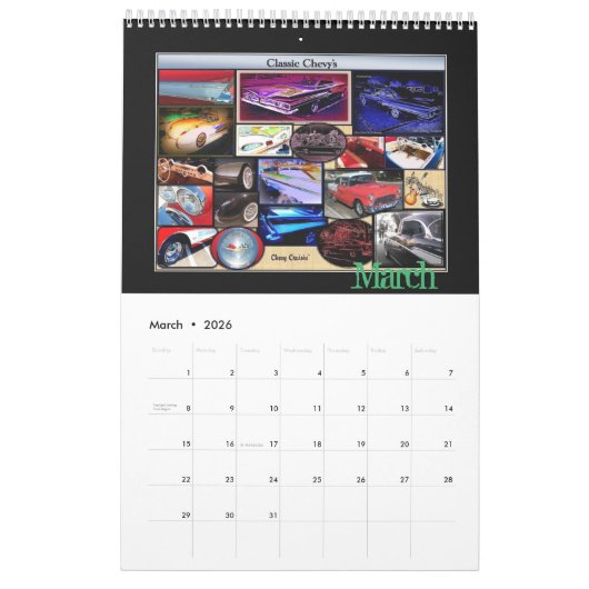 Klassieke auto van 2017 kalender (Mar 2026)
