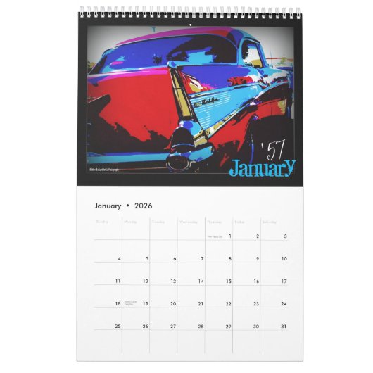 Klassieke auto van 2017 kalender (Jan 2026)