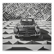 Klassieke auto: Vet, Kleurrijk Canvas Art