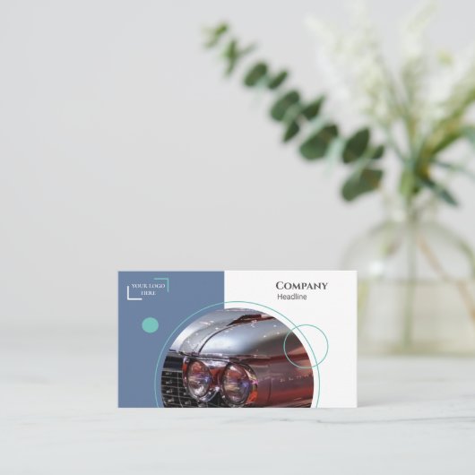 Klassieke auto visitekaartje (Staand voorkant)