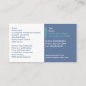 Klassieke auto visitekaartje (Achterkant)