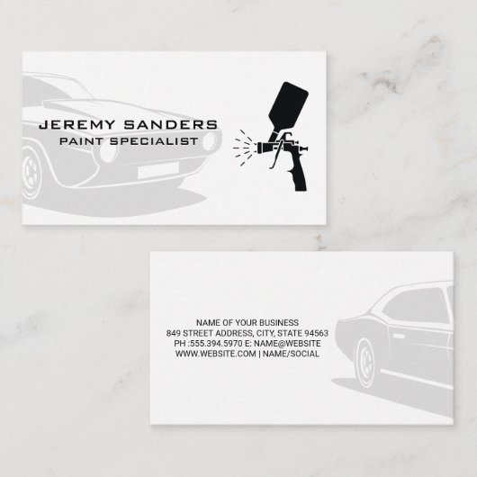 Klassieke auto | Visitekaartje voor automatische v (Voorkant / Achterkant)